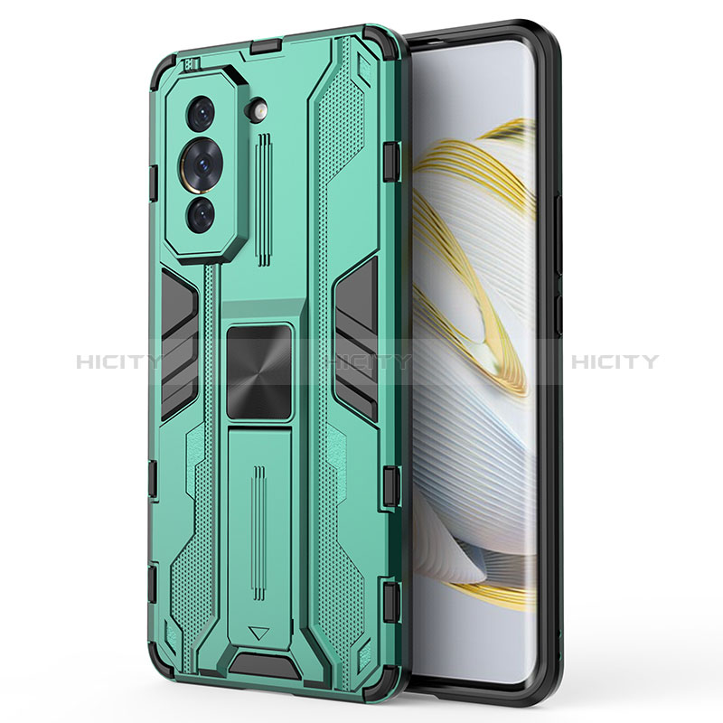 Coque Contour Silicone et Plastique Housse Etui Mat avec Aimant Magnetique Support KC1 pour Huawei Nova 10 Pro Plus