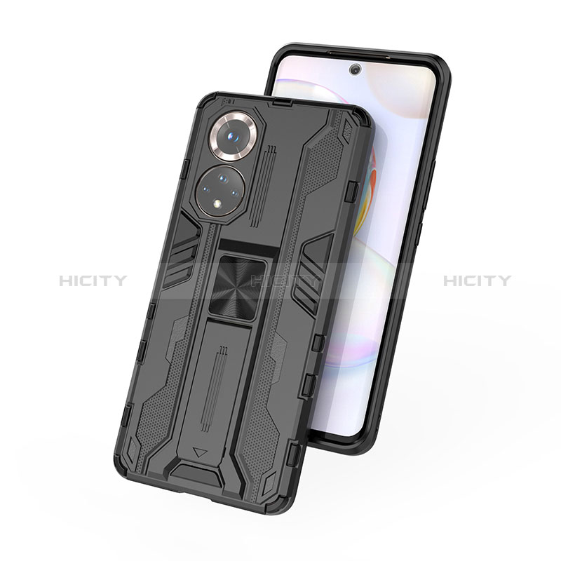 Coque Contour Silicone et Plastique Housse Etui Mat avec Aimant Magnetique Support KC1 pour Huawei Nova 9 Plus