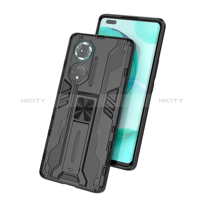 Coque Contour Silicone et Plastique Housse Etui Mat avec Aimant Magnetique Support KC1 pour Huawei Nova 9 Pro Plus