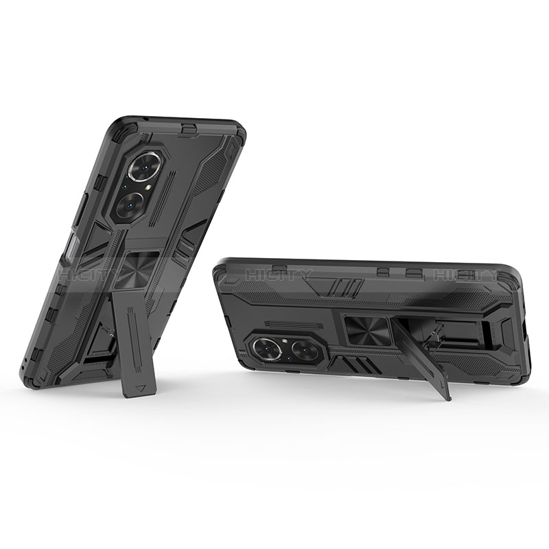 Coque Contour Silicone et Plastique Housse Etui Mat avec Aimant Magnetique Support KC1 pour Huawei Nova 9 SE Plus