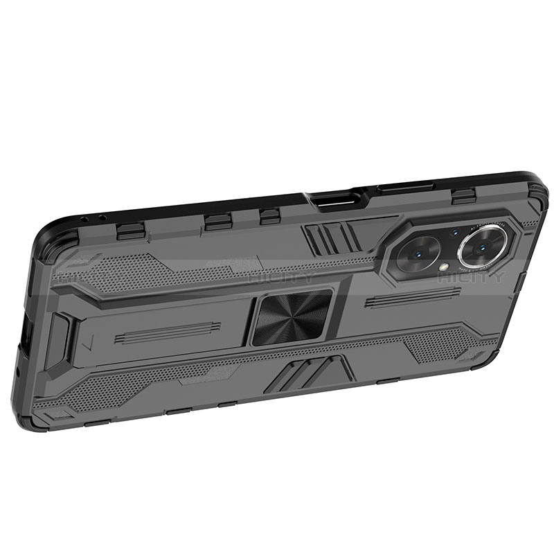 Coque Contour Silicone et Plastique Housse Etui Mat avec Aimant Magnetique Support KC1 pour Huawei Nova 9 SE Plus