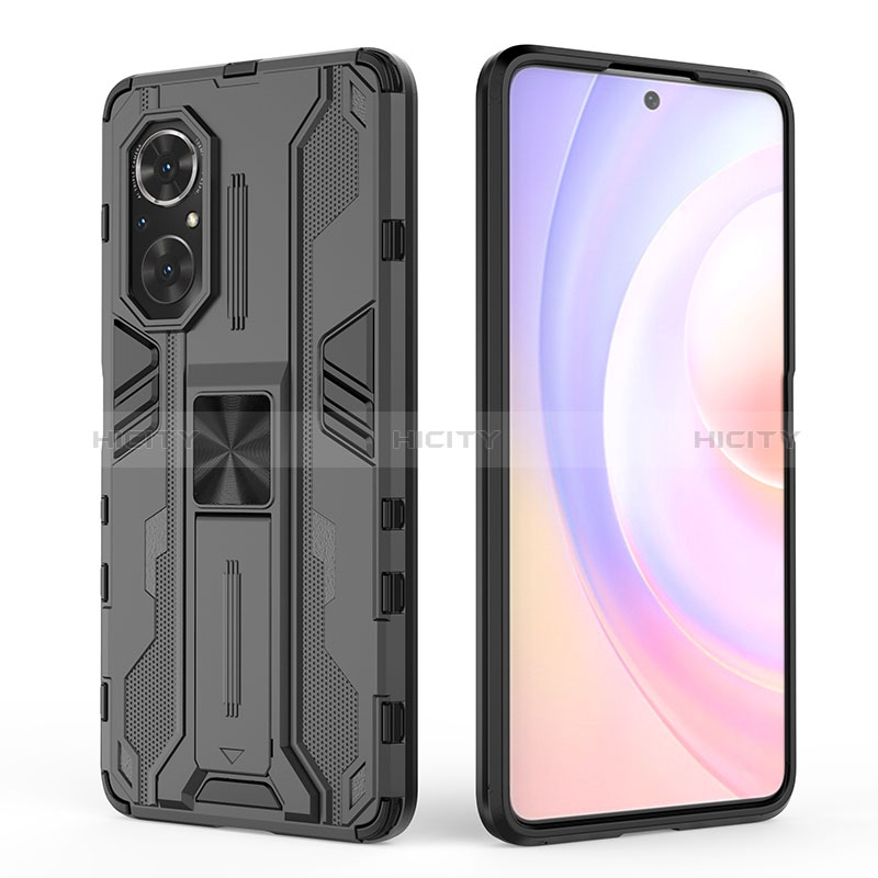 Coque Contour Silicone et Plastique Housse Etui Mat avec Aimant Magnetique Support KC1 pour Huawei Nova 9 SE Plus