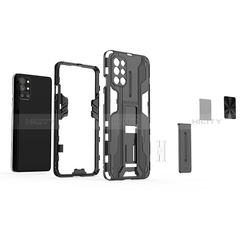 Coque Contour Silicone et Plastique Housse Etui Mat avec Aimant Magnetique Support KC1 pour OnePlus 9R 5G Plus