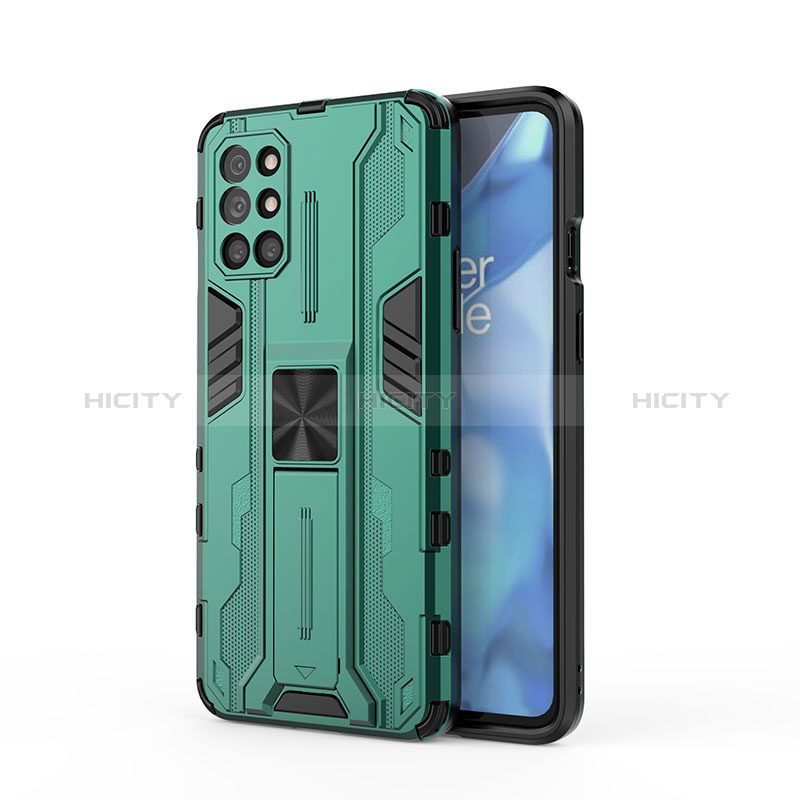 Coque Contour Silicone et Plastique Housse Etui Mat avec Aimant Magnetique Support KC1 pour OnePlus 9R 5G Plus