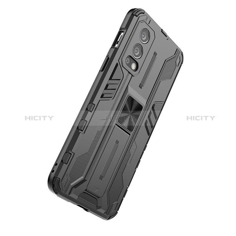 Coque Contour Silicone et Plastique Housse Etui Mat avec Aimant Magnetique Support KC1 pour OnePlus Nord 2 5G Plus