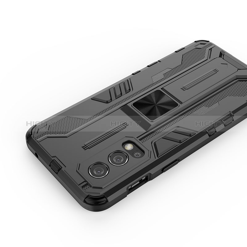 Coque Contour Silicone et Plastique Housse Etui Mat avec Aimant Magnetique Support KC1 pour OnePlus Nord 2 5G Plus