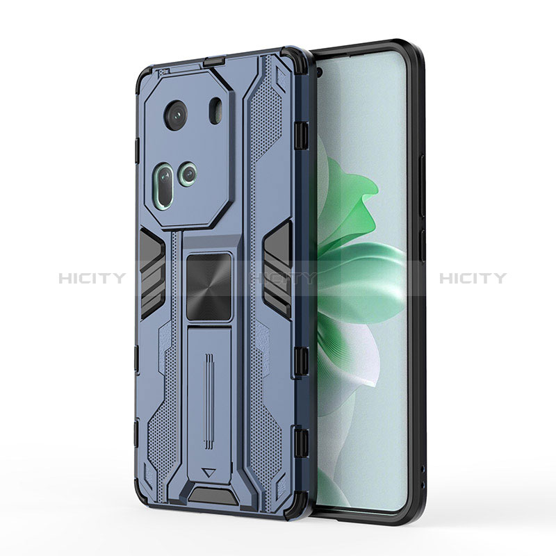 Coque Contour Silicone et Plastique Housse Etui Mat avec Aimant Magnetique Support KC1 pour Oppo Reno11 5G Plus