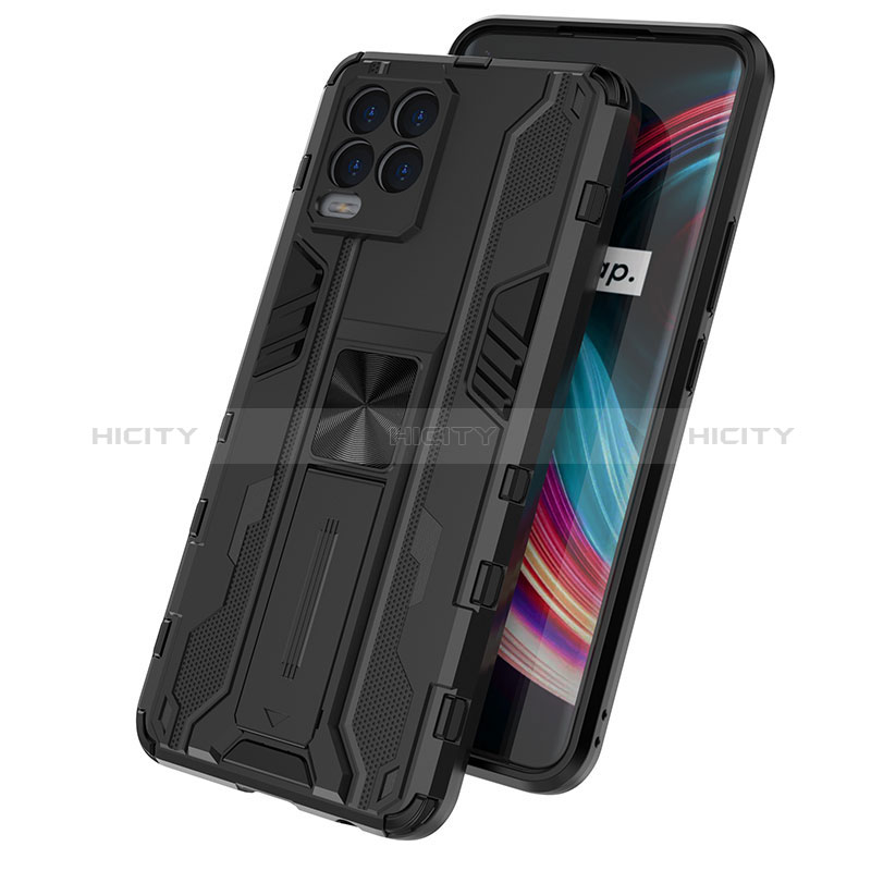 Coque Contour Silicone et Plastique Housse Etui Mat avec Aimant Magnetique Support KC1 pour Realme 8 4G Plus