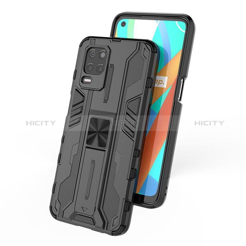 Coque Contour Silicone et Plastique Housse Etui Mat avec Aimant Magnetique Support KC1 pour Realme 8 5G Plus