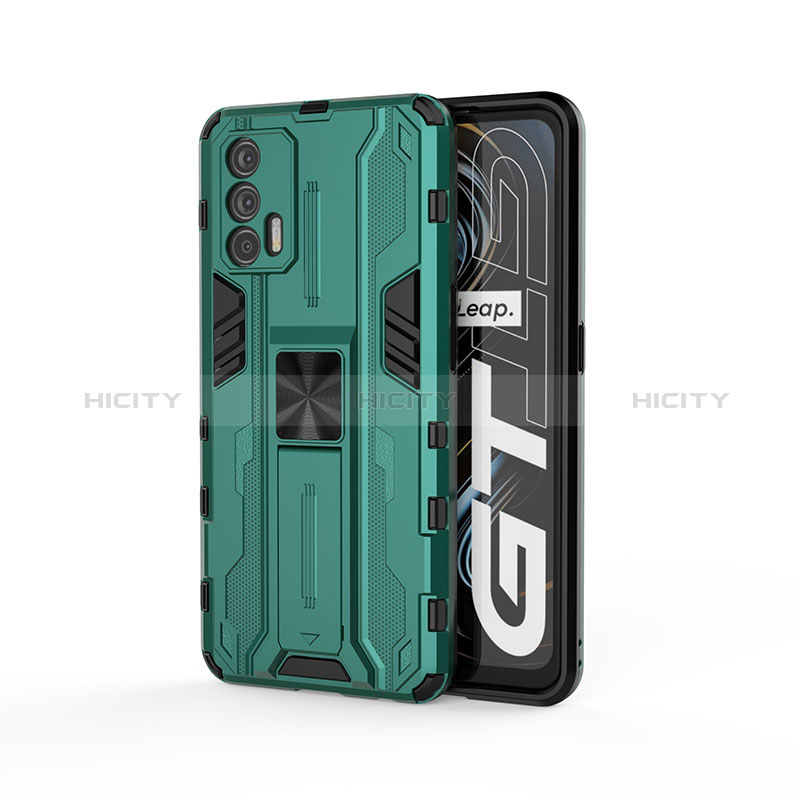 Coque Contour Silicone et Plastique Housse Etui Mat avec Aimant Magnetique Support KC1 pour Realme GT 5G Plus