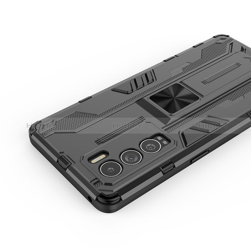 Coque Contour Silicone et Plastique Housse Etui Mat avec Aimant Magnetique Support KC1 pour Realme GT Master Explorer 5G Plus