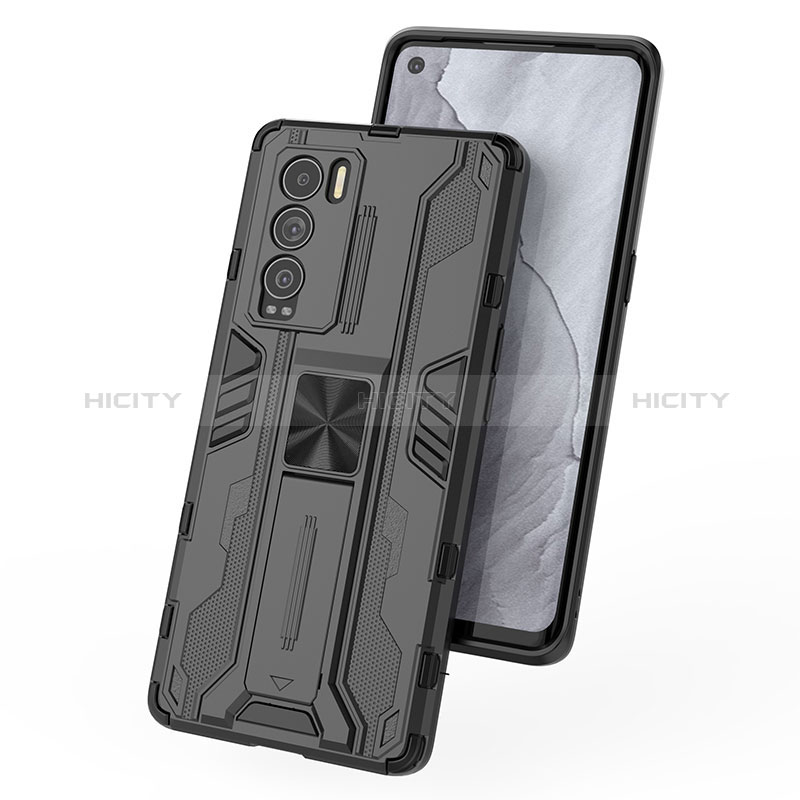 Coque Contour Silicone et Plastique Housse Etui Mat avec Aimant Magnetique Support KC1 pour Realme GT Master Explorer 5G Plus