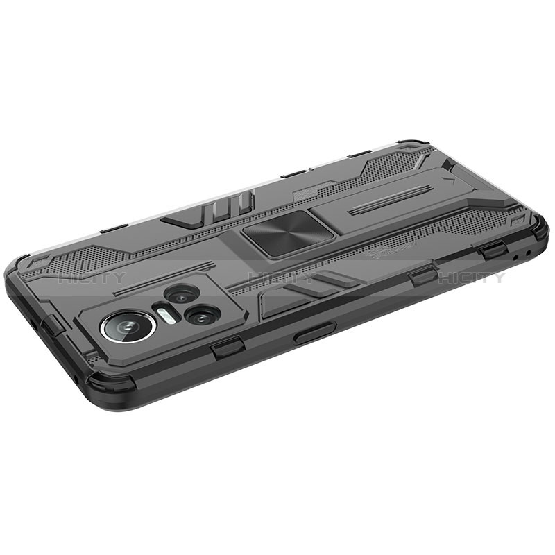 Coque Contour Silicone et Plastique Housse Etui Mat avec Aimant Magnetique Support KC1 pour Realme GT Neo3 5G Plus