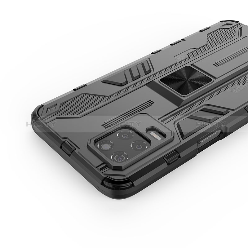 Coque Contour Silicone et Plastique Housse Etui Mat avec Aimant Magnetique Support KC1 pour Realme V13 5G Plus