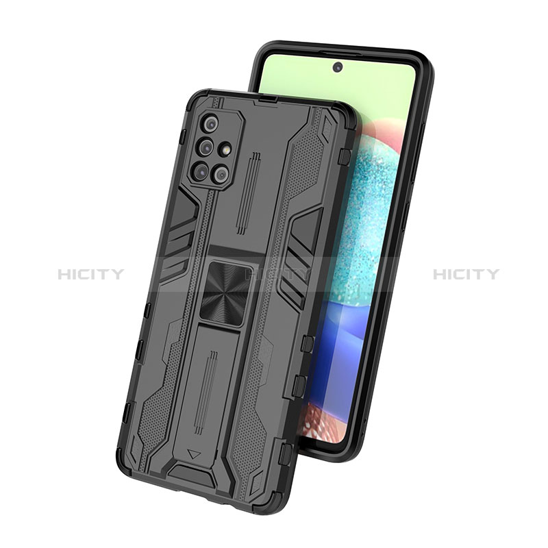 Coque Contour Silicone et Plastique Housse Etui Mat avec Aimant Magnetique Support KC1 pour Samsung Galaxy A71 5G Plus