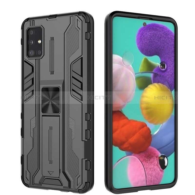 Coque Contour Silicone et Plastique Housse Etui Mat avec Aimant Magnetique Support KC1 pour Samsung Galaxy M40S Plus