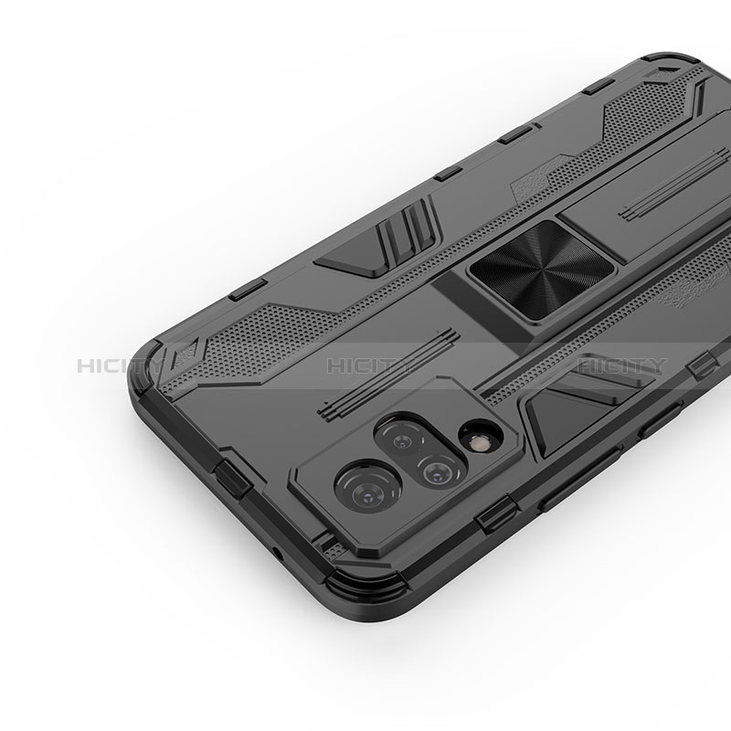 Coque Contour Silicone et Plastique Housse Etui Mat avec Aimant Magnetique Support KC1 pour Vivo V21 5G Plus