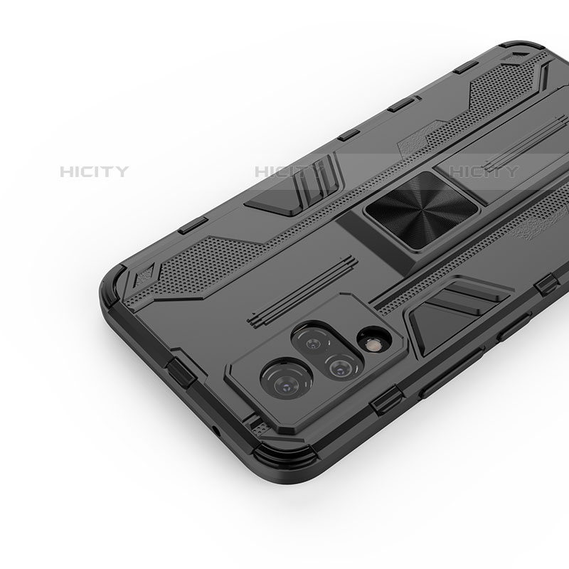 Coque Contour Silicone et Plastique Housse Etui Mat avec Aimant Magnetique Support KC1 pour Vivo V21s 5G Plus