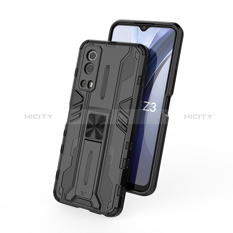 Coque Contour Silicone et Plastique Housse Etui Mat avec Aimant Magnetique Support KC1 pour Vivo Y72 5G Plus