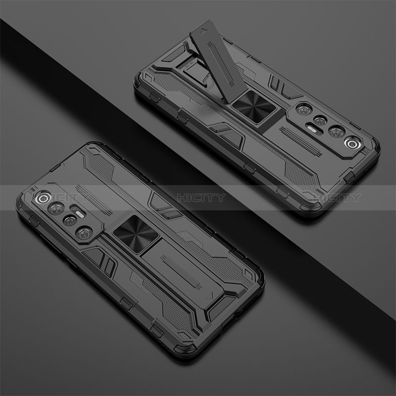 Coque Contour Silicone et Plastique Housse Etui Mat avec Aimant Magnetique Support KC1 pour Xiaomi Mi 10S 5G Plus