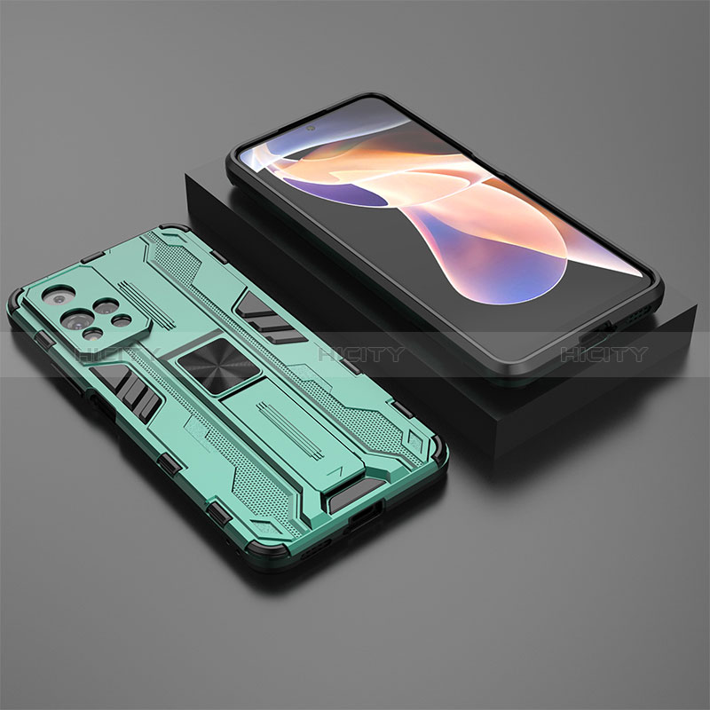 Coque Contour Silicone et Plastique Housse Etui Mat avec Aimant Magnetique Support KC1 pour Xiaomi Mi 11i 5G (2022) Plus