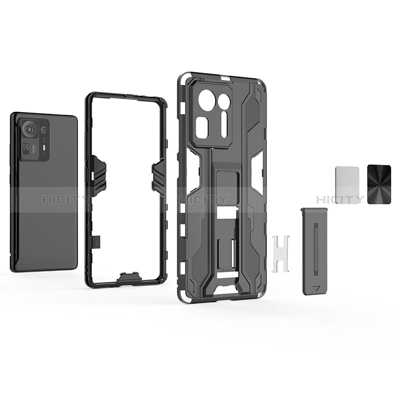 Coque Contour Silicone et Plastique Housse Etui Mat avec Aimant Magnetique Support KC1 pour Xiaomi Mi Mix 4 5G Plus