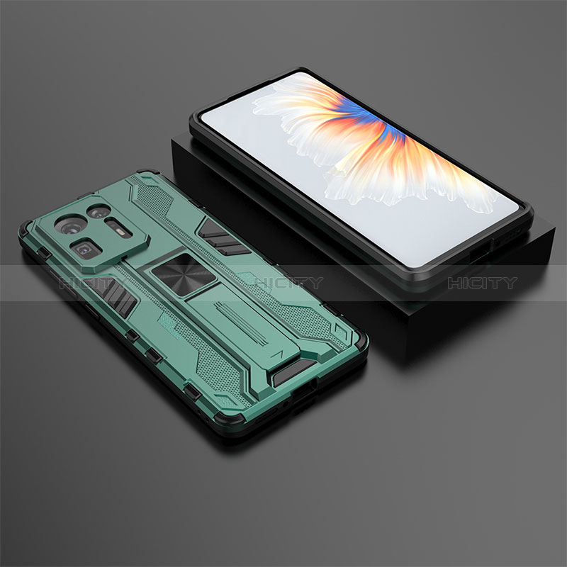 Coque Contour Silicone et Plastique Housse Etui Mat avec Aimant Magnetique Support KC1 pour Xiaomi Mi Mix 4 5G Plus