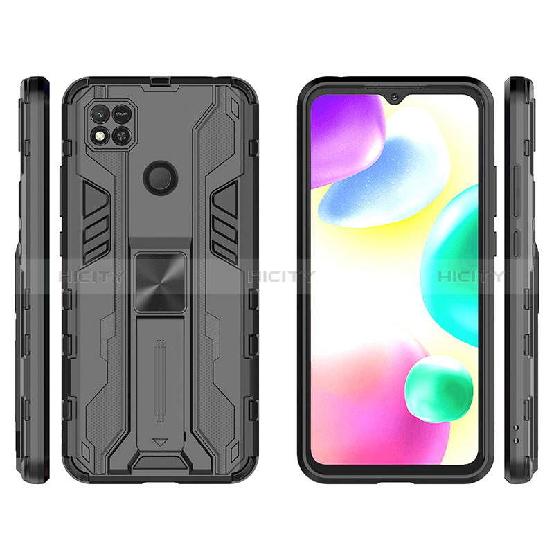 Coque Contour Silicone et Plastique Housse Etui Mat avec Aimant Magnetique Support KC1 pour Xiaomi POCO C31 Plus