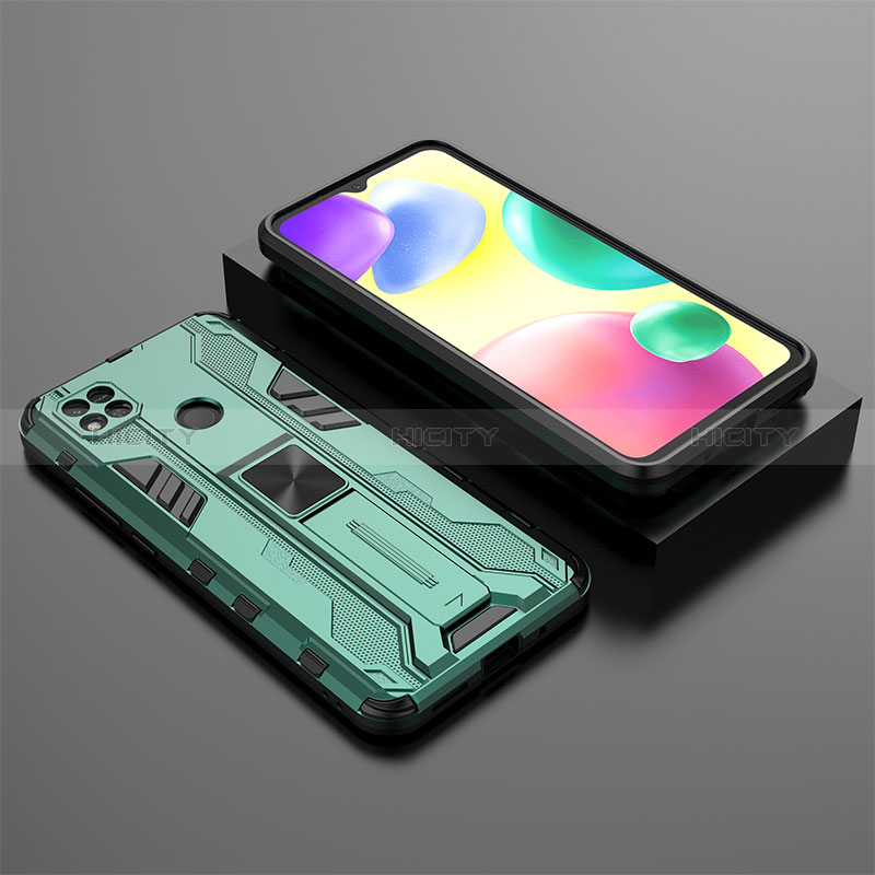 Coque Contour Silicone et Plastique Housse Etui Mat avec Aimant Magnetique Support KC1 pour Xiaomi POCO C31 Plus