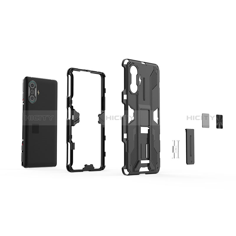 Coque Contour Silicone et Plastique Housse Etui Mat avec Aimant Magnetique Support KC1 pour Xiaomi Poco F3 GT 5G Plus