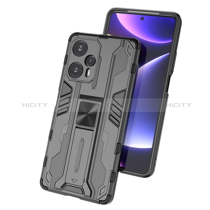 Coque Contour Silicone et Plastique Housse Etui Mat avec Aimant Magnetique Support KC1 pour Xiaomi Poco F5 5G Plus