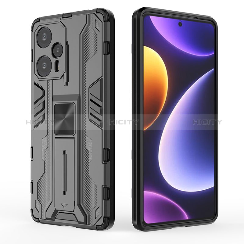 Coque Contour Silicone et Plastique Housse Etui Mat avec Aimant Magnetique Support KC1 pour Xiaomi Poco F5 5G Plus