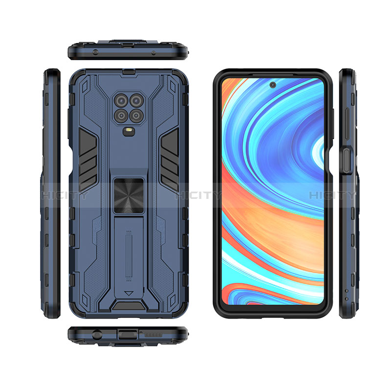 Coque Contour Silicone et Plastique Housse Etui Mat avec Aimant Magnetique Support KC1 pour Xiaomi Poco M2 Pro Plus