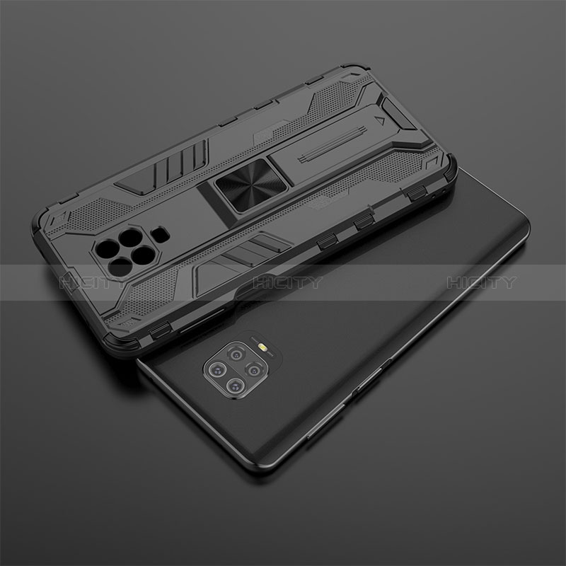 Coque Contour Silicone et Plastique Housse Etui Mat avec Aimant Magnetique Support KC1 pour Xiaomi Poco M2 Pro Plus