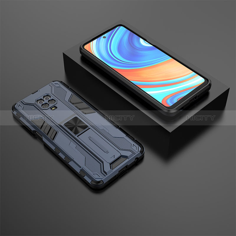 Coque Contour Silicone et Plastique Housse Etui Mat avec Aimant Magnetique Support KC1 pour Xiaomi Poco M2 Pro Plus