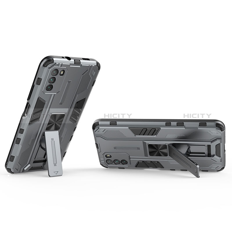 Coque Contour Silicone et Plastique Housse Etui Mat avec Aimant Magnetique Support KC1 pour Xiaomi Poco M3 Plus