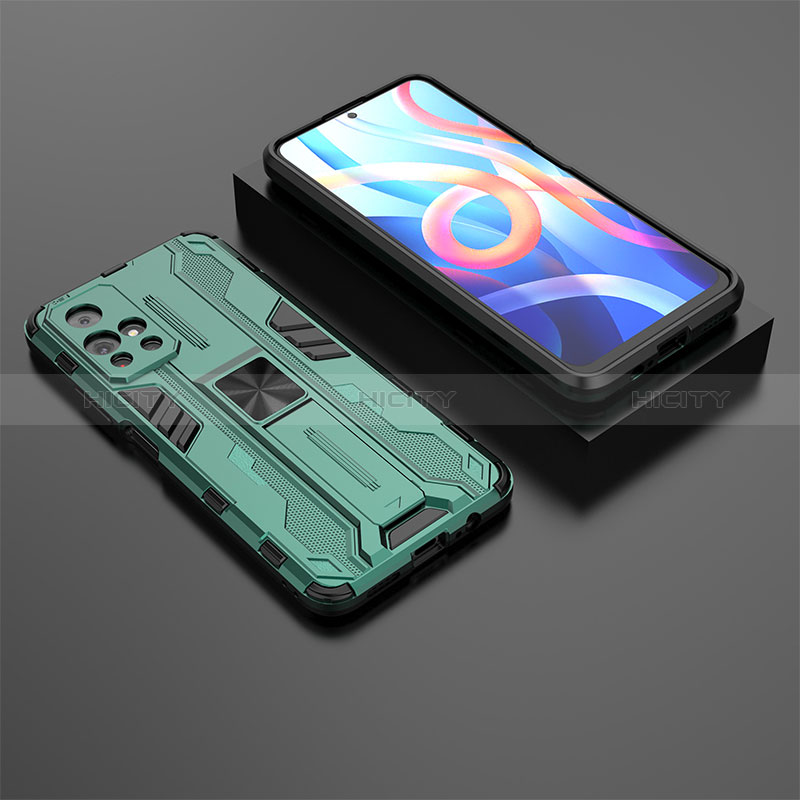 Coque Contour Silicone et Plastique Housse Etui Mat avec Aimant Magnetique Support KC1 pour Xiaomi Poco M4 Pro 5G Plus