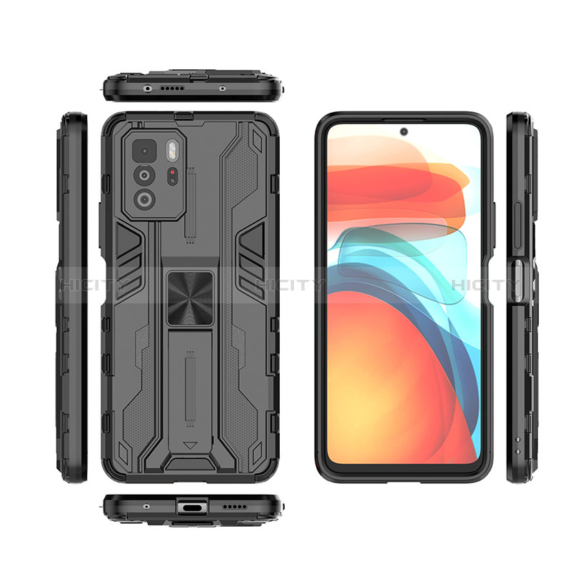 Coque Contour Silicone et Plastique Housse Etui Mat avec Aimant Magnetique Support KC1 pour Xiaomi Poco X3 GT 5G Plus