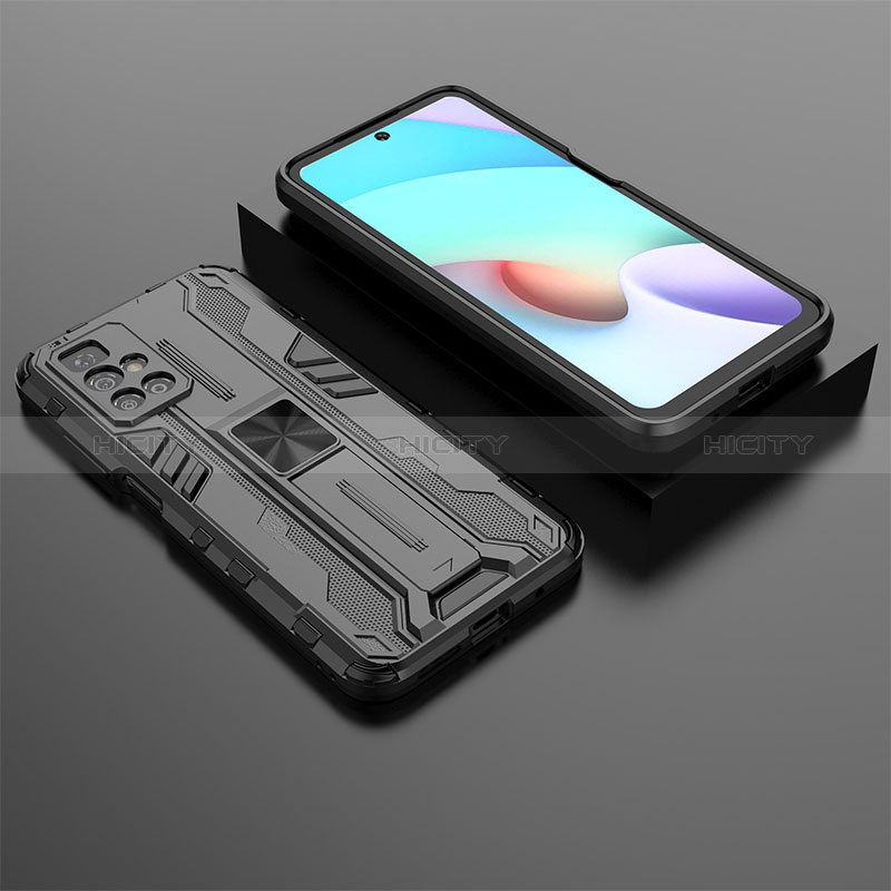 Coque Contour Silicone et Plastique Housse Etui Mat avec Aimant Magnetique Support KC1 pour Xiaomi Redmi 10 (2022) Plus