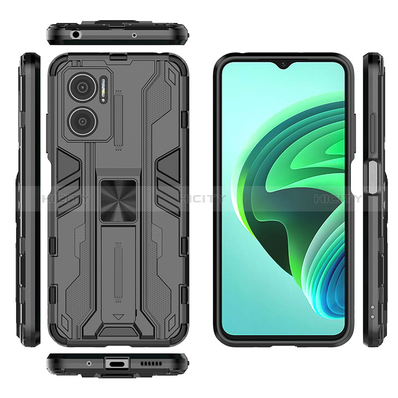 Coque Contour Silicone et Plastique Housse Etui Mat avec Aimant Magnetique Support KC1 pour Xiaomi Redmi 10 Prime Plus 5G Plus