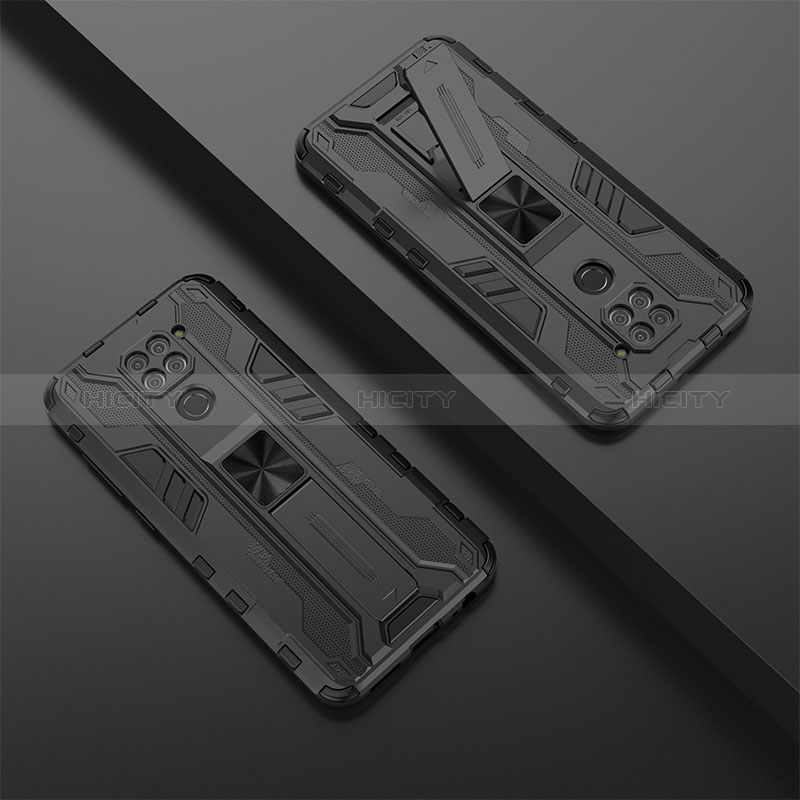 Coque Contour Silicone et Plastique Housse Etui Mat avec Aimant Magnetique Support KC1 pour Xiaomi Redmi 10X 4G Plus