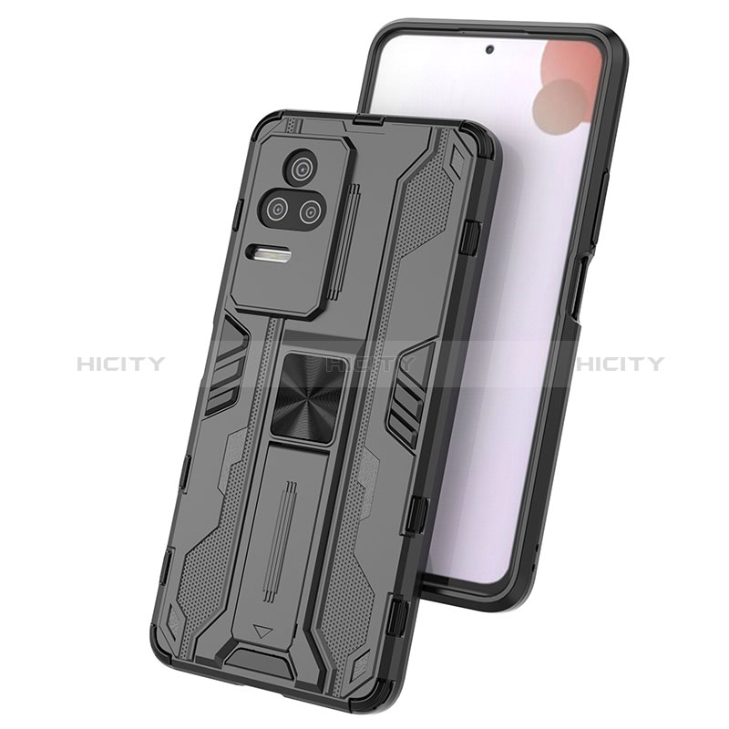 Coque Contour Silicone et Plastique Housse Etui Mat avec Aimant Magnetique Support KC1 pour Xiaomi Redmi K50 5G Plus