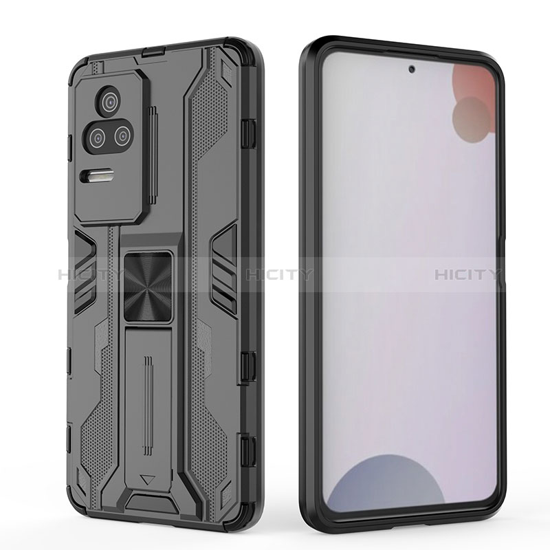 Coque Contour Silicone et Plastique Housse Etui Mat avec Aimant Magnetique Support KC1 pour Xiaomi Redmi K50 5G Plus