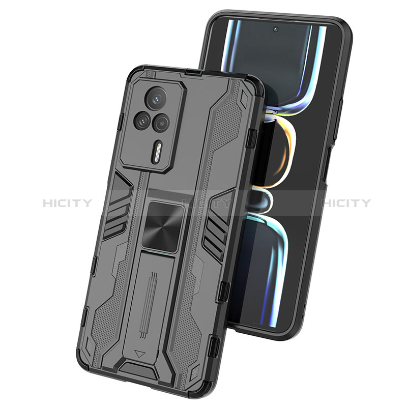 Coque Contour Silicone et Plastique Housse Etui Mat avec Aimant Magnetique Support KC1 pour Xiaomi Redmi K60E 5G Plus