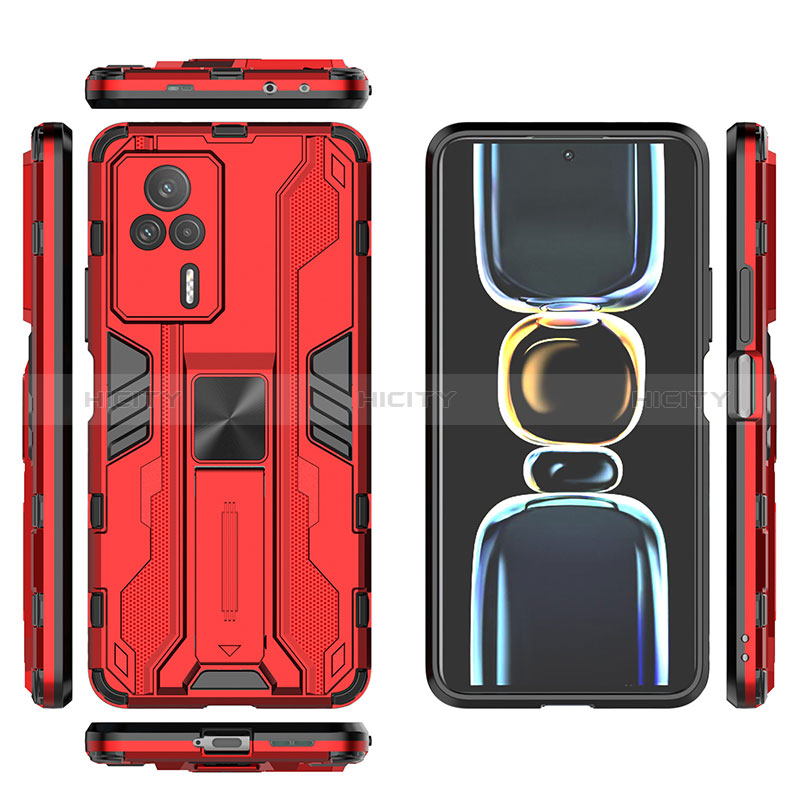 Coque Contour Silicone et Plastique Housse Etui Mat avec Aimant Magnetique Support KC1 pour Xiaomi Redmi K60E 5G Plus