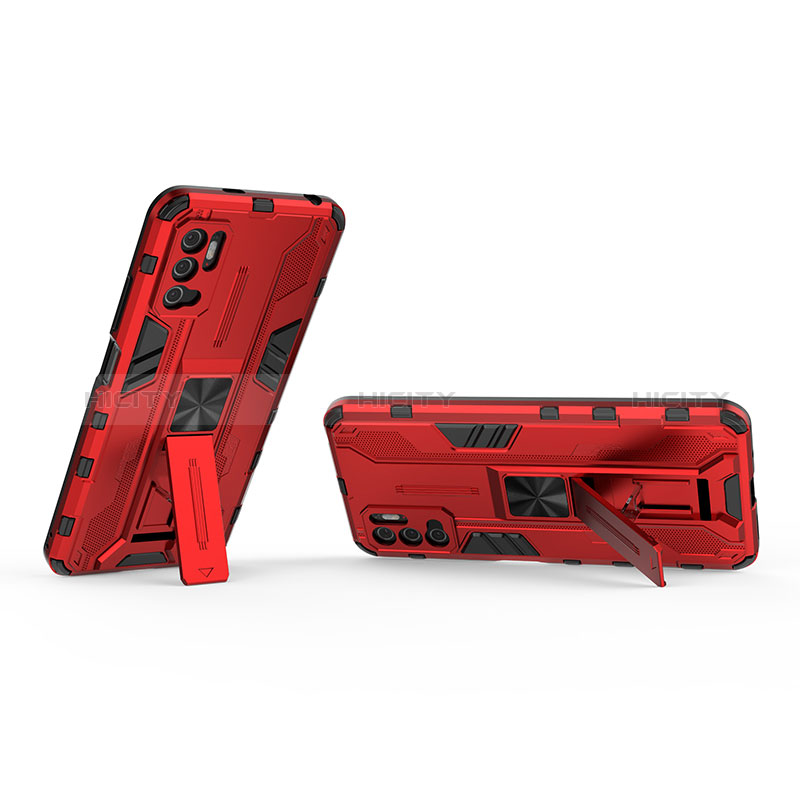 Coque Contour Silicone et Plastique Housse Etui Mat avec Aimant Magnetique Support KC1 pour Xiaomi Redmi Note 10 5G Plus