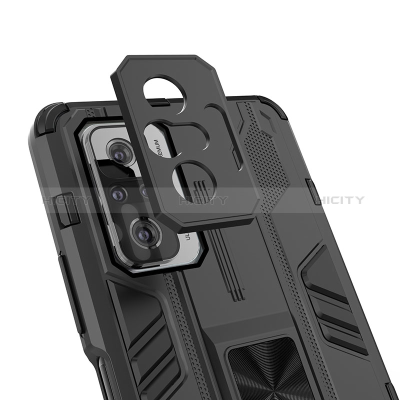 Coque Contour Silicone et Plastique Housse Etui Mat avec Aimant Magnetique Support KC1 pour Xiaomi Redmi Note 10 Pro Max Plus