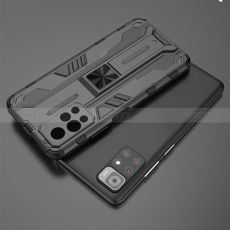 Coque Contour Silicone et Plastique Housse Etui Mat avec Aimant Magnetique Support KC1 pour Xiaomi Redmi Note 11S 5G Plus