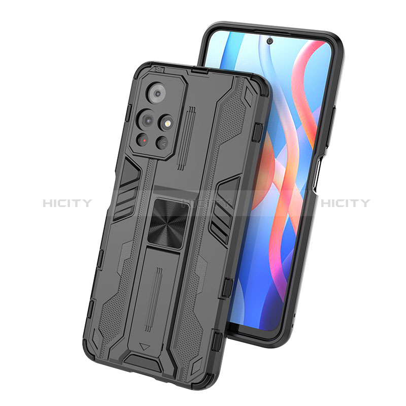 Coque Contour Silicone et Plastique Housse Etui Mat avec Aimant Magnetique Support KC1 pour Xiaomi Redmi Note 11S 5G Plus