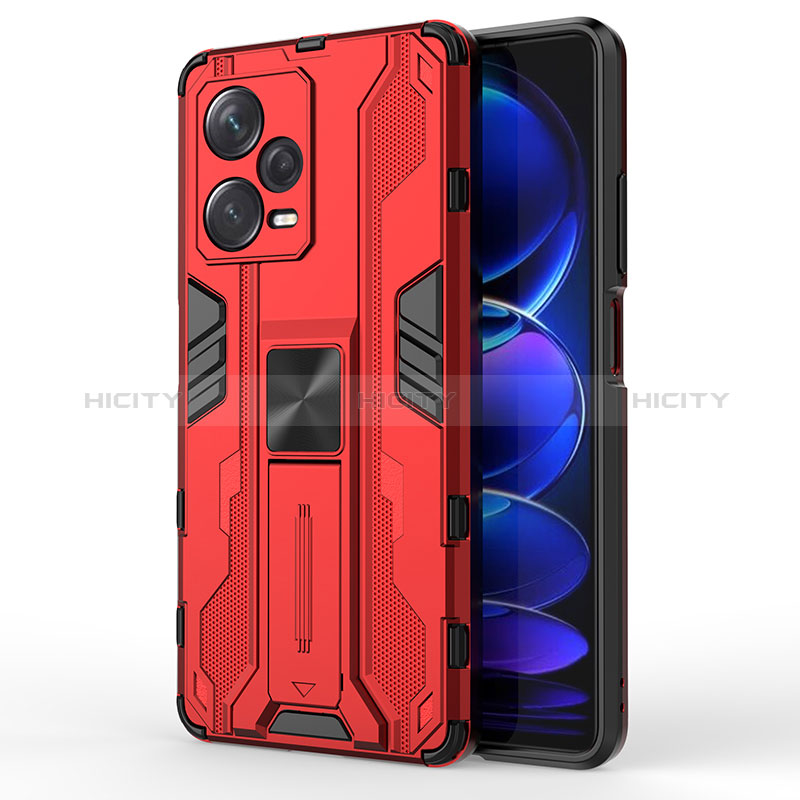 Coque Contour Silicone et Plastique Housse Etui Mat avec Aimant Magnetique Support KC1 pour Xiaomi Redmi Note 12 Pro+ Plus 5G Plus